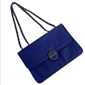 Kirna Zabete Faux Leather Snake Skin Chain Bag